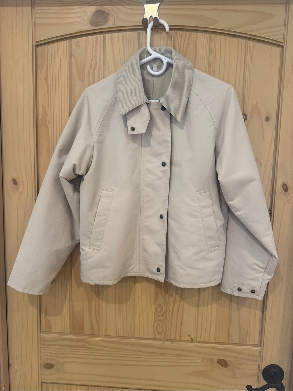 ☔️🌦️ Muji Cropped Trench Utility Chore Coat Jacket EUC